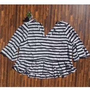 Grand & Greene Black White Striped Blouse